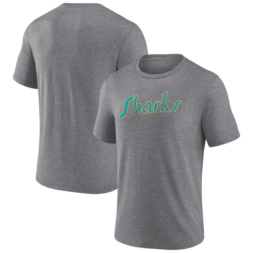 NHL Heather Gray San Jose Sharks Wraparound Tri-Blend T-Shirt