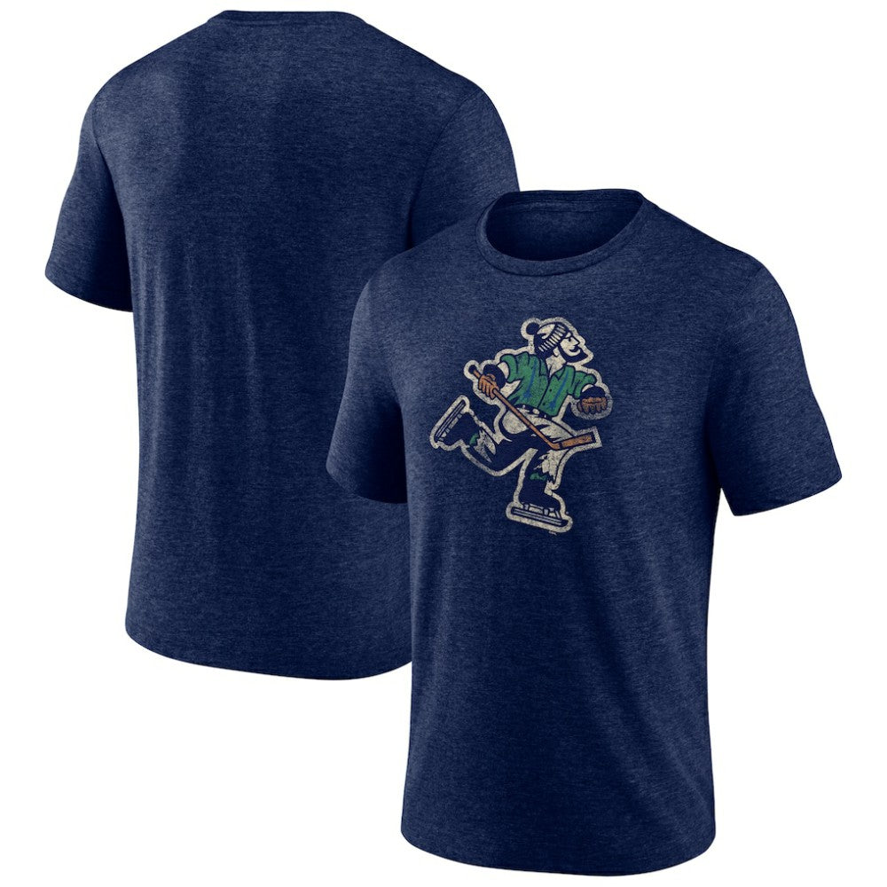 NHL Navy Vancouver Canucks Wraparound Tri-Blend T-Shirt