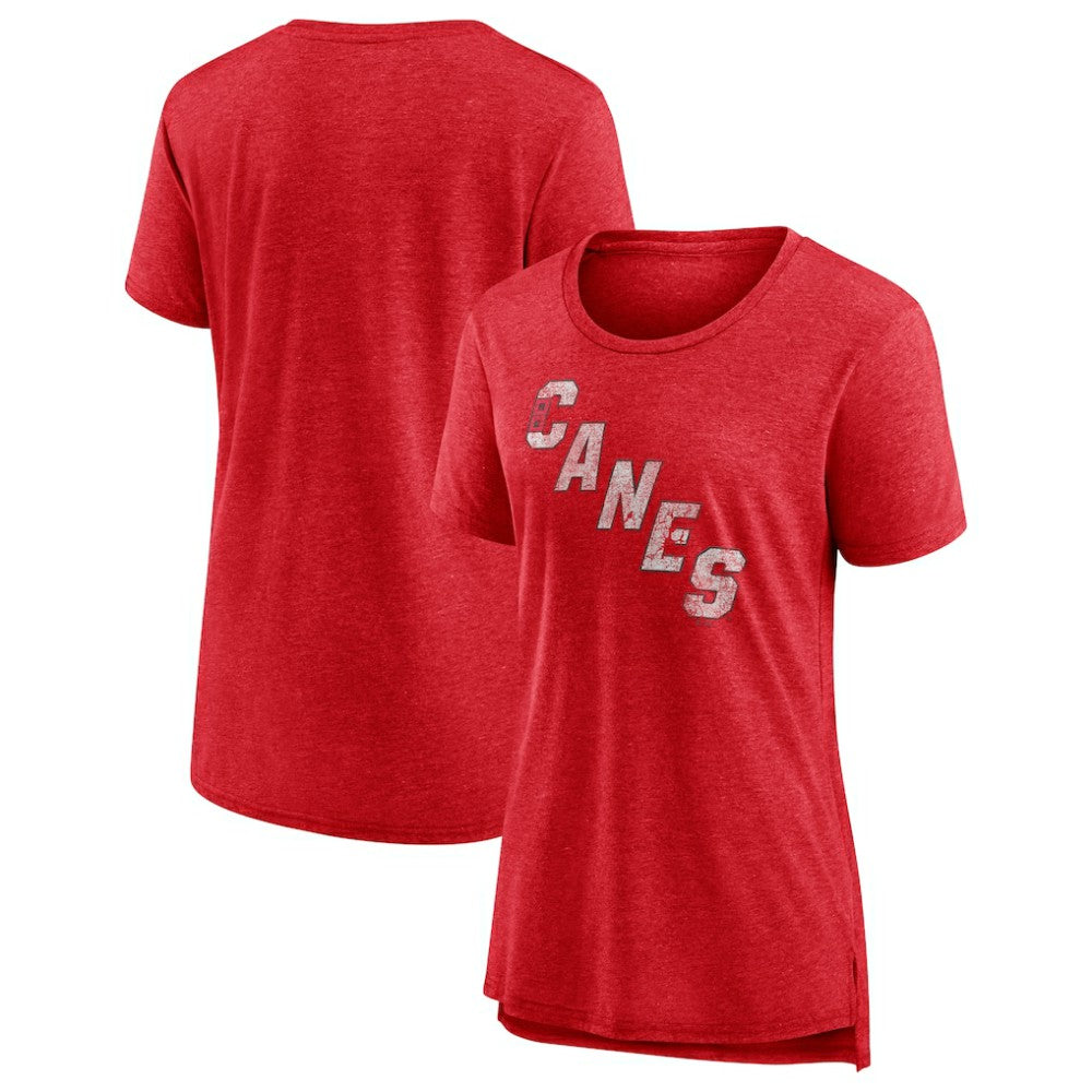 NHL Red Carolina Hurricanes Women's Slow Whistle Tri-Blend T-Shirt