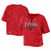 NBA Toronto Raptors WEAR by Erin Andrews Women's Bleach Splatter Notch Neck T-Shirt
