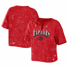 NBA Toronto Raptors WEAR by Erin Andrews Women's Bleach Splatter Notch Neck T-Shirt