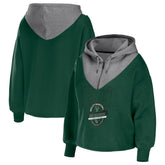 NBA Milwaukee Bucks WEAR by Erin Andrews Women's Pieced Quarter-Zip Hoodie Jacket