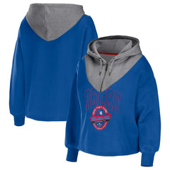 NBA Philadelphia 76ers WEAR by Erin Andrews Women's Pieced Quarter-Zip Hoodie Jacket