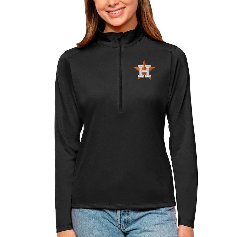 MLB Houston Astros Antigua Women's Tribute Quarter-Zip Pullover Top