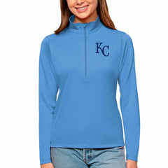 MLB Kansas City Royals Antigua Women's Tribute Quarter-Zip Pullover Top
