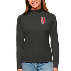 MLB New York Mets Antigua Women's Tribute Quarter-Zip Pullover Top