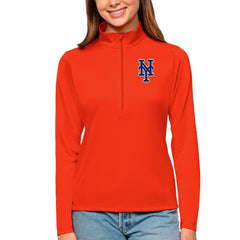 MLB New York Mets Antigua Women's Tribute Quarter-Zip Pullover Top
