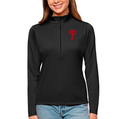 MLB Philadelphia Phillies Antigua Women's Tribute Quarter-Zip Pullover Top