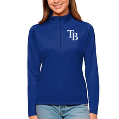 MLB Tampa Bay Rays Antigua Women's Tribute Quarter-Zip Pullover Top