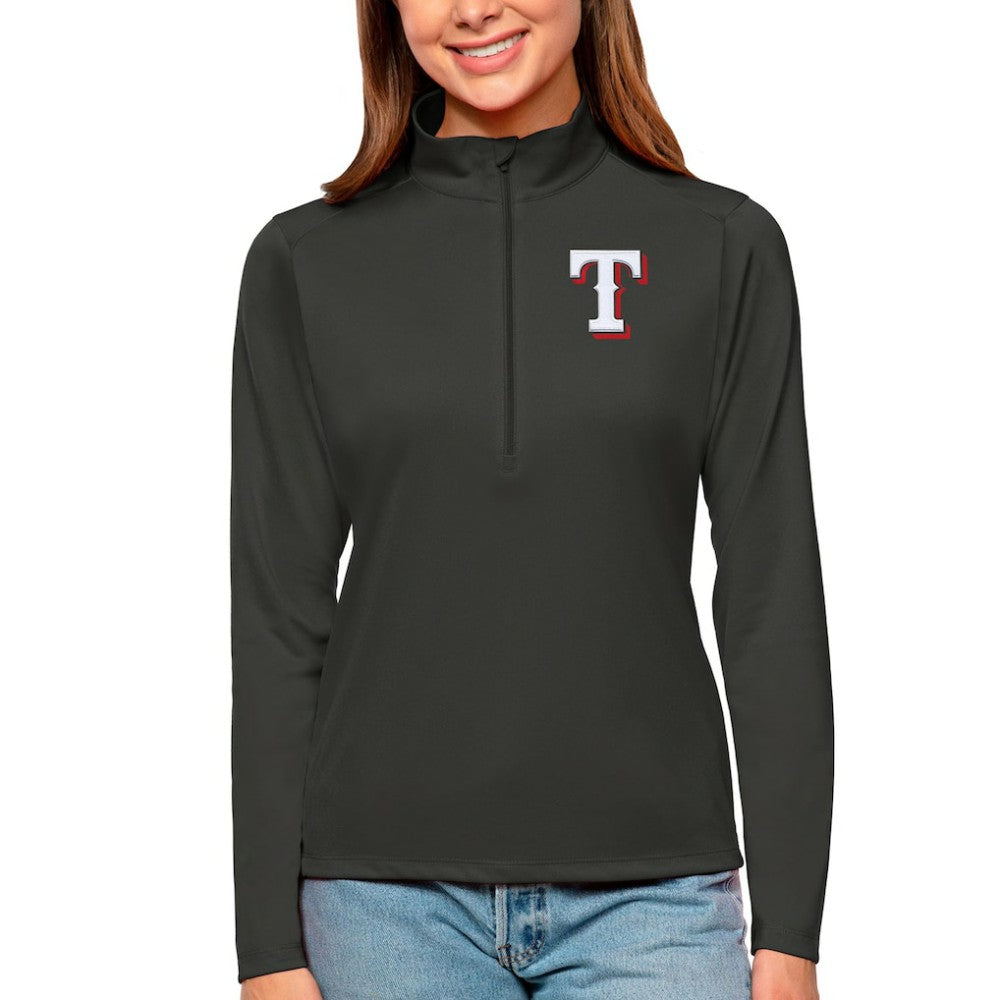 MLB Texas Rangers Antigua Women's Tribute Quarter-Zip Pullover Top