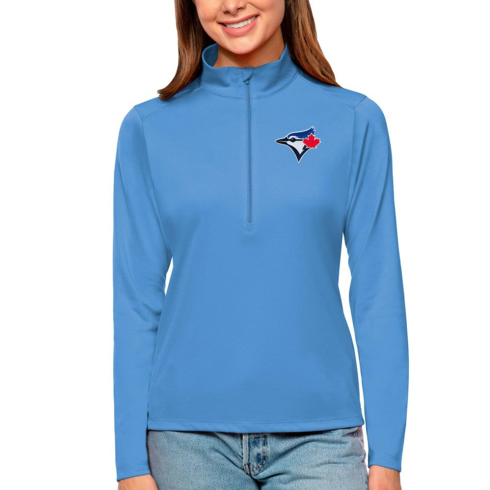 MLB Toronto Blue Jays Antigua Women's Tribute Quarter-Zip Pullover Top