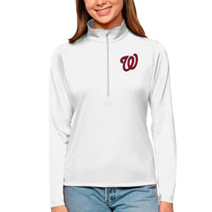 MLB Washington Nationals Antigua Women's Tribute Quarter-Zip Pullover Top