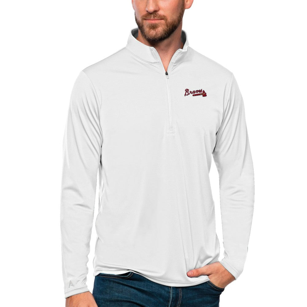 MLB Atlanta Braves Antigua Tribute Quarter-Zip Pullover Top