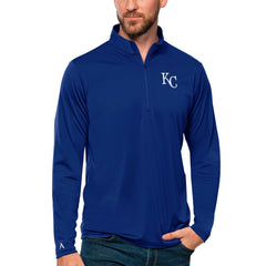 MLB Kansas City Royals Antigua Tribute Quarter-Zip Pullover Top