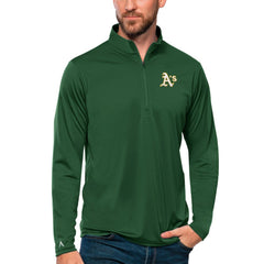 MLB Athletics Antigua Tribute Quarter-Zip Pullover Top