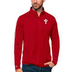 MLB Philadelphia Phillies Antigua Tribute Quarter-Zip Pullover Top