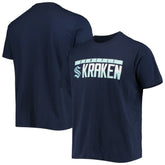 NHL Navy Seattle Kraken Levelwear Richmond Wordmark T-Shirt