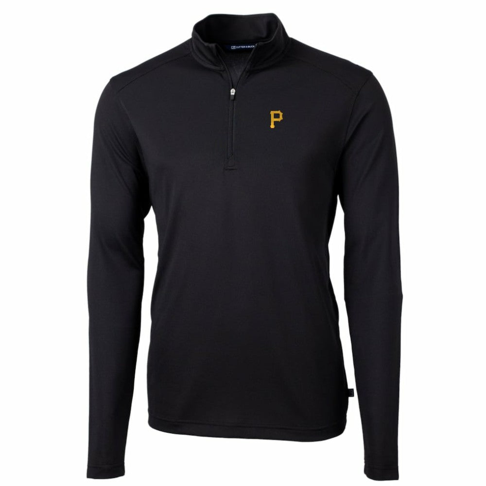 MLB Pittsburgh Pirates Cutter & Buck Big & Tall Virtue Eco Pique Quarter-Zip Pullover Jacket