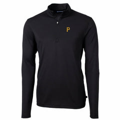 MLB Pittsburgh Pirates Cutter & Buck Big & Tall Virtue Eco Pique Quarter-Zip Pullover Jacket
