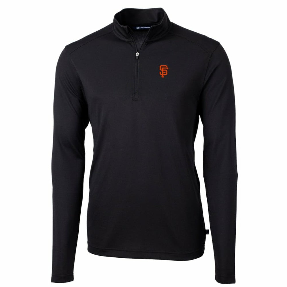 MLB San Francisco Giants Cutter & Buck Big & Tall Virtue Eco Pique Quarter-Zip Pullover Jacket