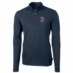 MLB Boston Red Sox Cutter & Buck Big & Tall Virtue Eco Pique Quarter-Zip Pullover Jacket