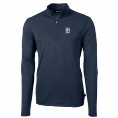 MLB Detroit Tigers Cutter & Buck Big & Tall Virtue Eco Pique Quarter-Zip Pullover Jacket