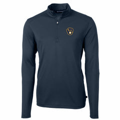 MLB Milwaukee Brewers Cutter & Buck Big & Tall Virtue Eco Pique Quarter-Zip Pullover Jacket