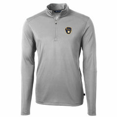 MLB Milwaukee Brewers Cutter & Buck Big & Tall Virtue Eco Pique Quarter-Zip Pullover Jacket