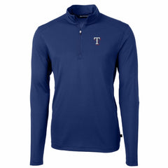 MLB Texas Rangers Cutter & Buck Big & Tall Virtue Eco Pique Quarter-Zip Pullover Jacket