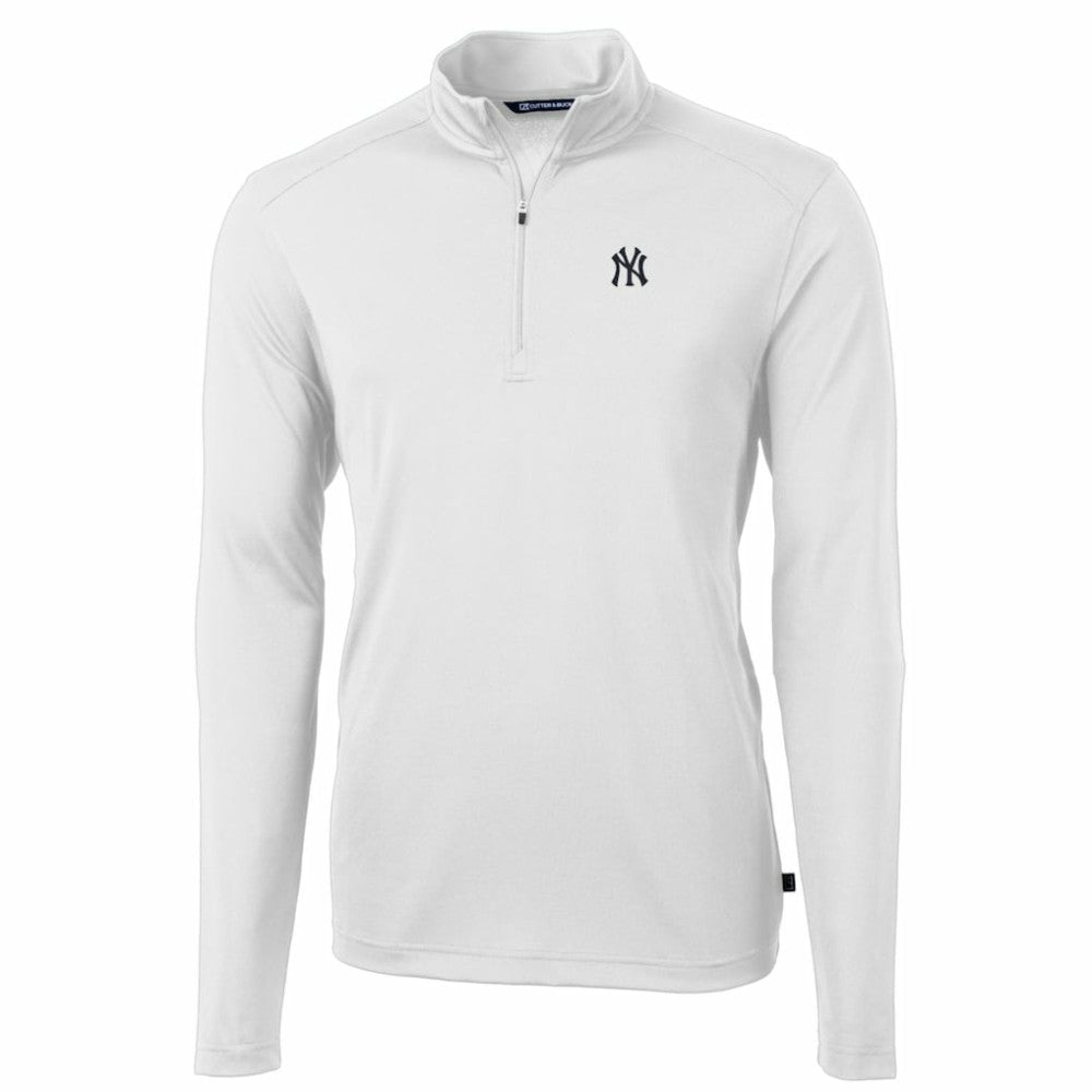 MLB New York Yankees Cutter & Buck Big & Tall Virtue Eco Pique Quarter-Zip Pullover Jacket