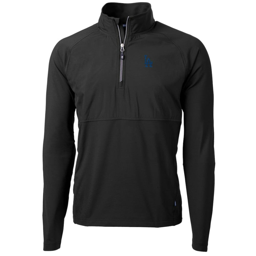 MLB Los Angeles Dodgers Cutter & Buck Adapt Eco Knit Hybrid Recycled Quarter-Zip Pullover Jacket