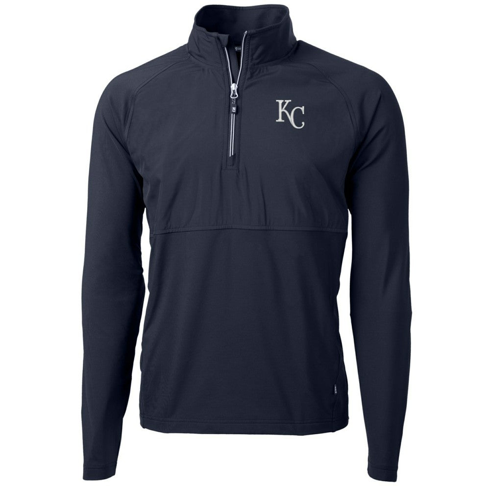 MLB Kansas City Royals Cutter & Buck Adapt Eco Knit Hybrid Recycled Quarter-Zip Pullover Jacket
