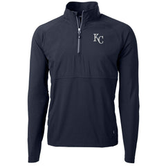 MLB Kansas City Royals Cutter & Buck Adapt Eco Knit Hybrid Recycled Quarter-Zip Pullover Jacket