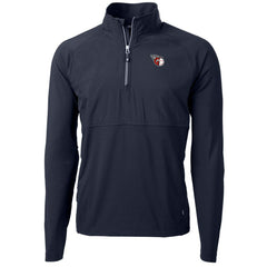 MLB Cleveland Guardians Cutter & Buck Adapt Eco Knit Hybrid Recycled Quarter-Zip Pullover Jacket
