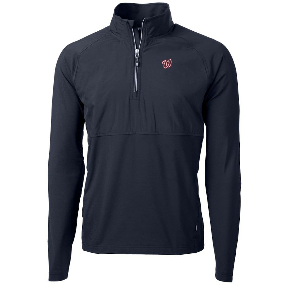 MLB Washington Nationals Cutter & Buck Adapt Eco Knit Hybrid Recycled Quarter-Zip Pullover Jacket