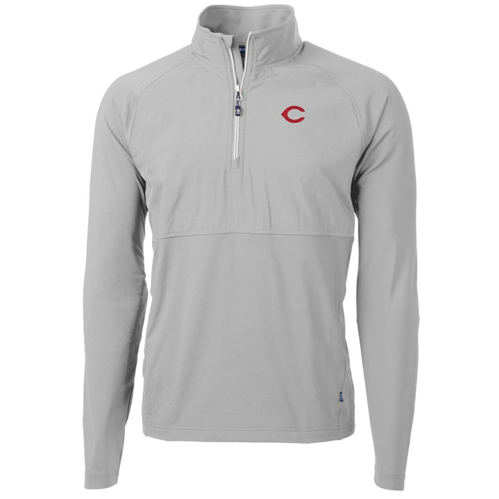 MLB Cincinnati Reds Cutter & Buck Adapt Eco Knit Hybrid Recycled Quarter-Zip Pullover Jacket