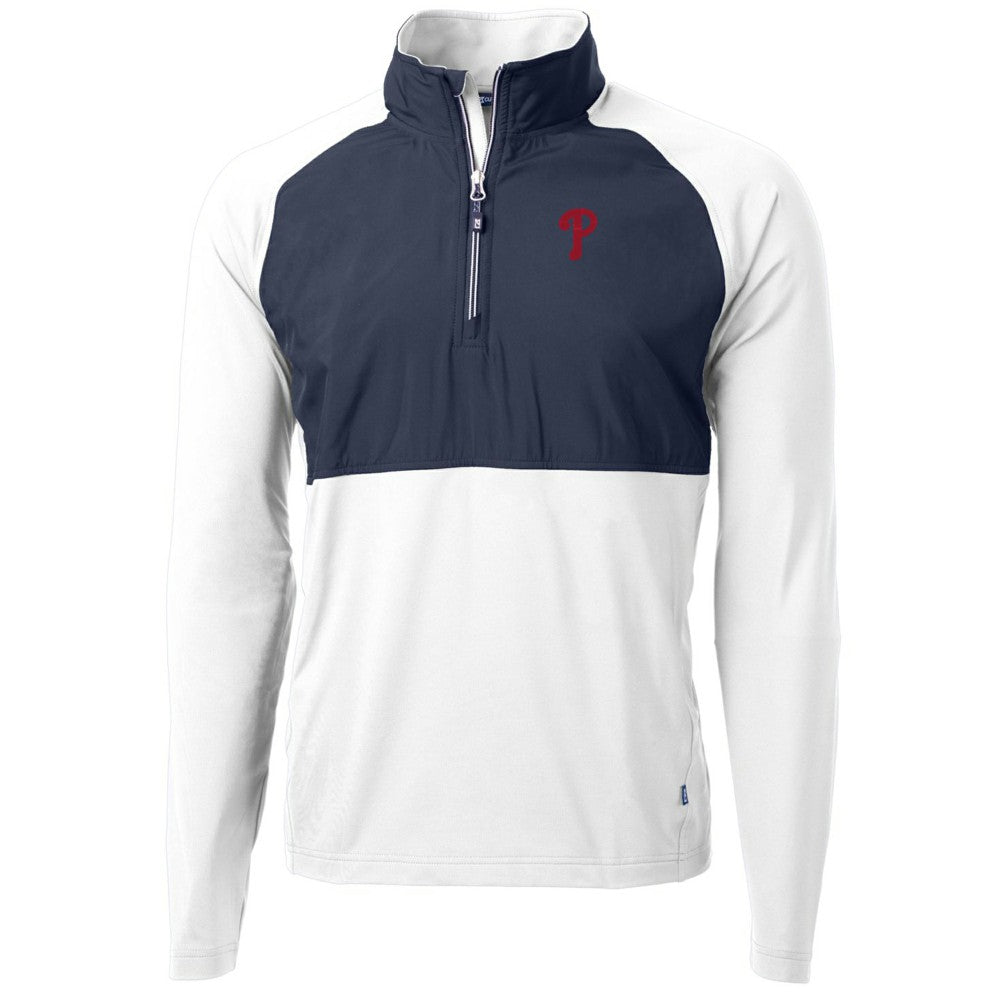 MLB Philadelphia Phillies Cutter & Buck Adapt Eco Knit Hybrid Recycled Quarter-Zip Pullover Jacket