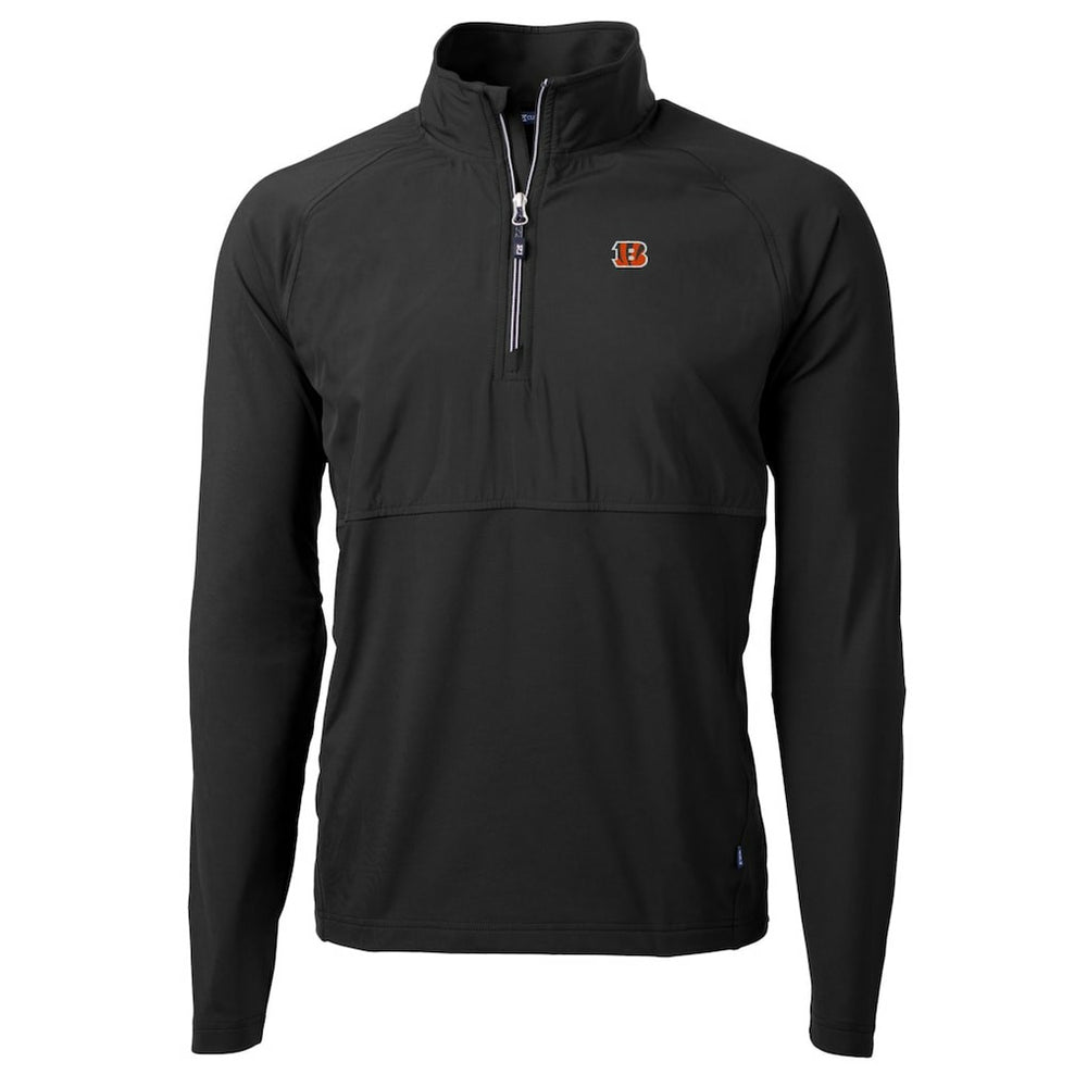 Cutter & Buck Adapt Eco Knit Hybrid Recycled Quarter-Zip Raglan Jacket - Cincinnati Bengals