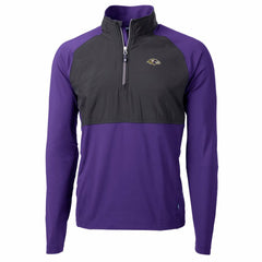 Cutter & Buck Adapt Eco Knit Hybrid Recycled Quarter-Zip Raglan Jacket - Baltimore Ravens