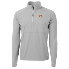 Cutter & Buck Adapt Eco Knit Hybrid Recycled Quarter-Zip Raglan Jacket - Chicago Bears