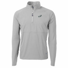 Cutter & Buck Adapt Eco Knit Hybrid Recycled Quarter-Zip Raglan Jacket - Philadelphia Eagles