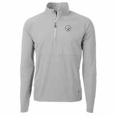 Cutter & Buck Adapt Eco Knit Hybrid Recycled Quarter-Zip Raglan Jacket - Pittsburgh Steelers
