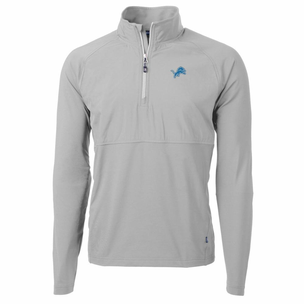 Cutter & Buck Adapt Eco Knit Hybrid Recycled Quarter-Zip Raglan Jacket - Detroit Lions