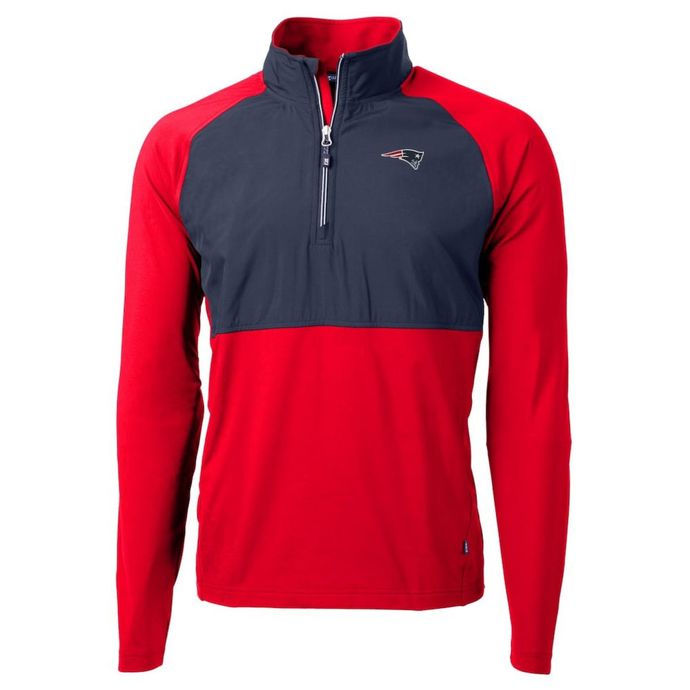 Cutter & Buck Adapt Eco Knit Hybrid Recycled Quarter-Zip Raglan Jacket - New England Patriots