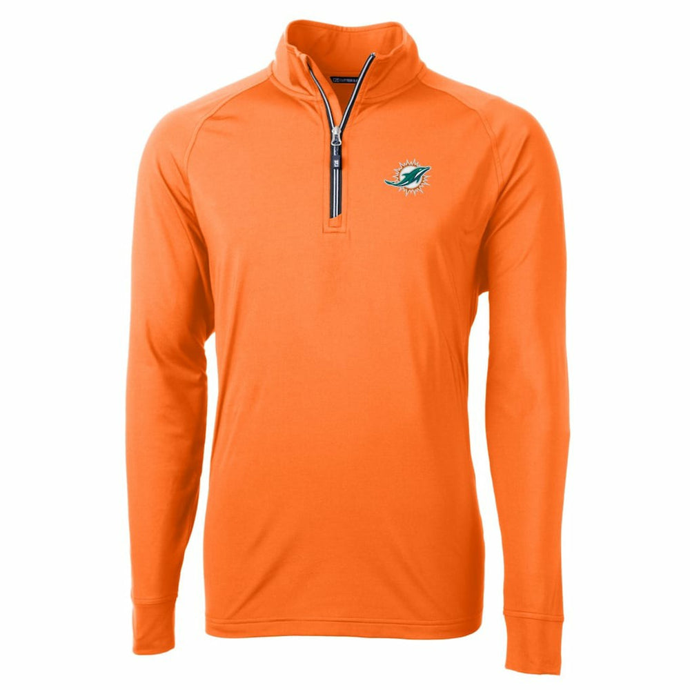 Cutter & Buck Adapt Eco Knit Stretch Recycled Quarter-Zip Jacket - Miami Dolphins
