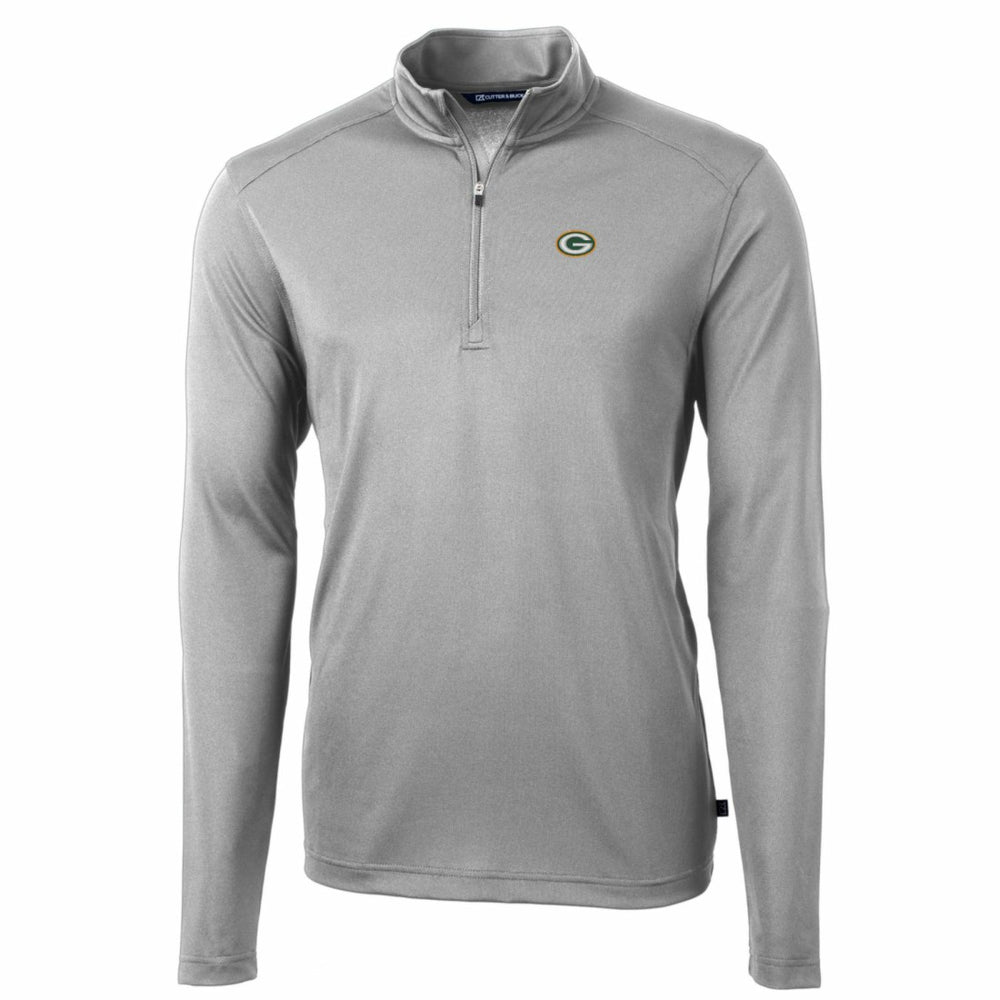 Cutter & Buck Big & Tall Virtue Eco Pique Quarter-Zip Pullover Jacket - Green Bay Packers