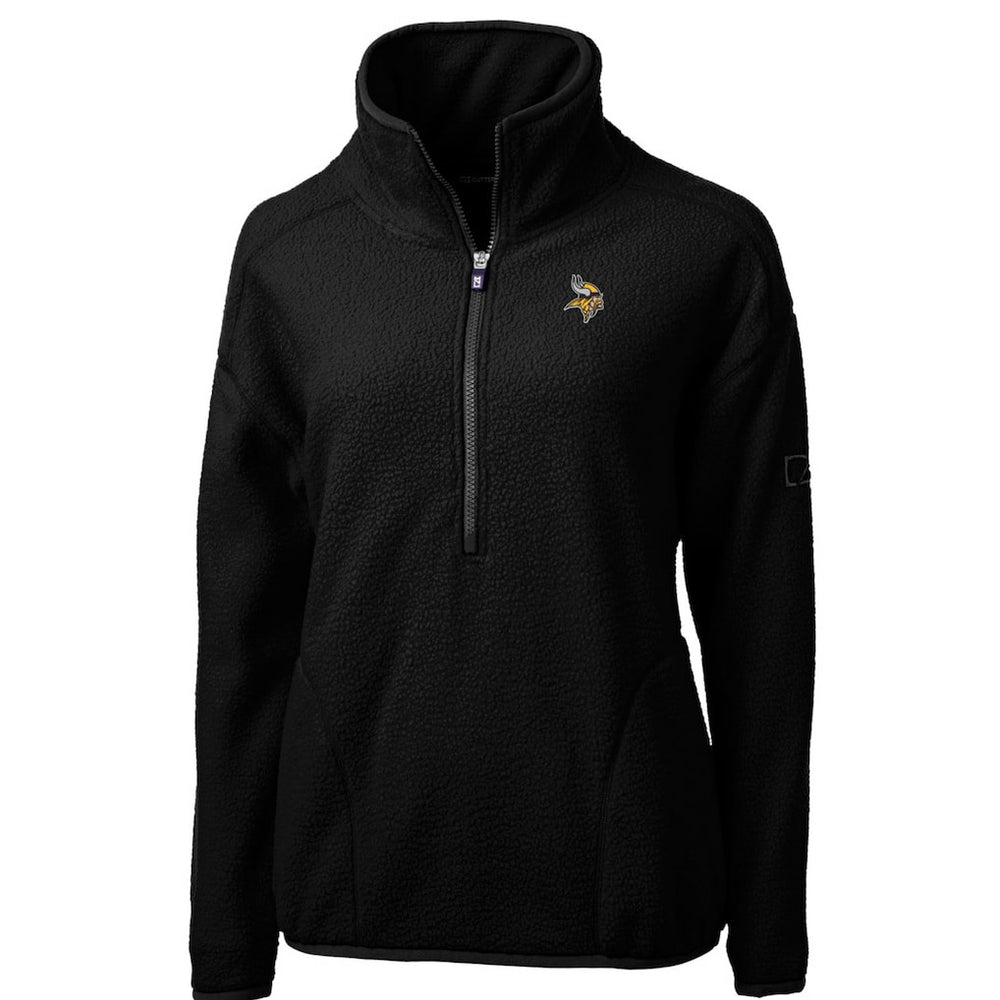 Cutter & Buck Women's Cascade Eco Sherpa Fleece Half-Zip Pullover Jacket - Minnesota Vikings