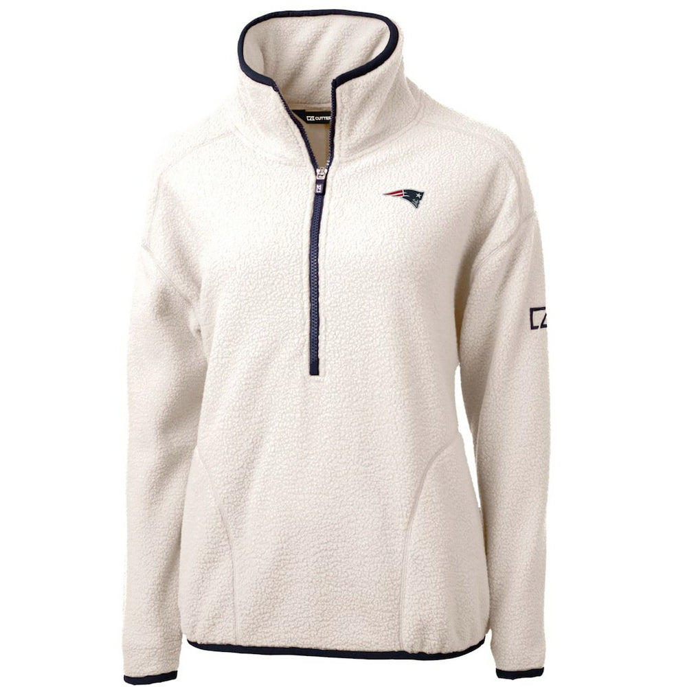 Cutter & Buck Women's Cascade Eco Sherpa Fleece Half-Zip Pullover Jacket - New England Patriots