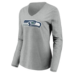 Women's Team Authentic Custom Long Sleeve V-Neck T-Shirt - Seattle Seahawks