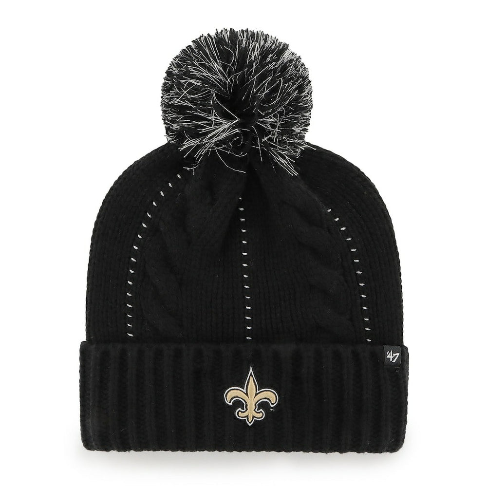 '47 Women's Bauble Cuffed Knit Hat with Pom - New Orleans Saints